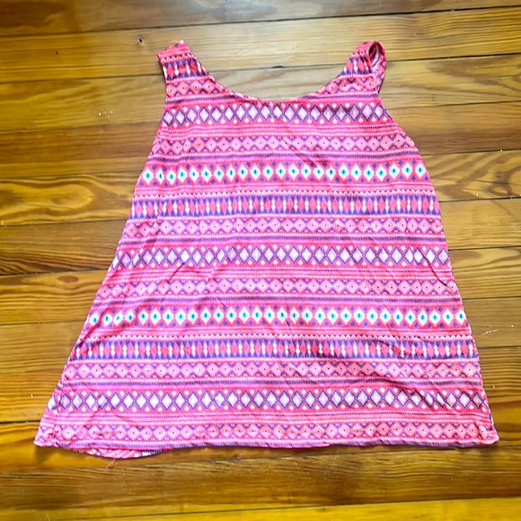 Pink and Blue Southwestern Print Open Back Tank Top - Picture 1 of 2